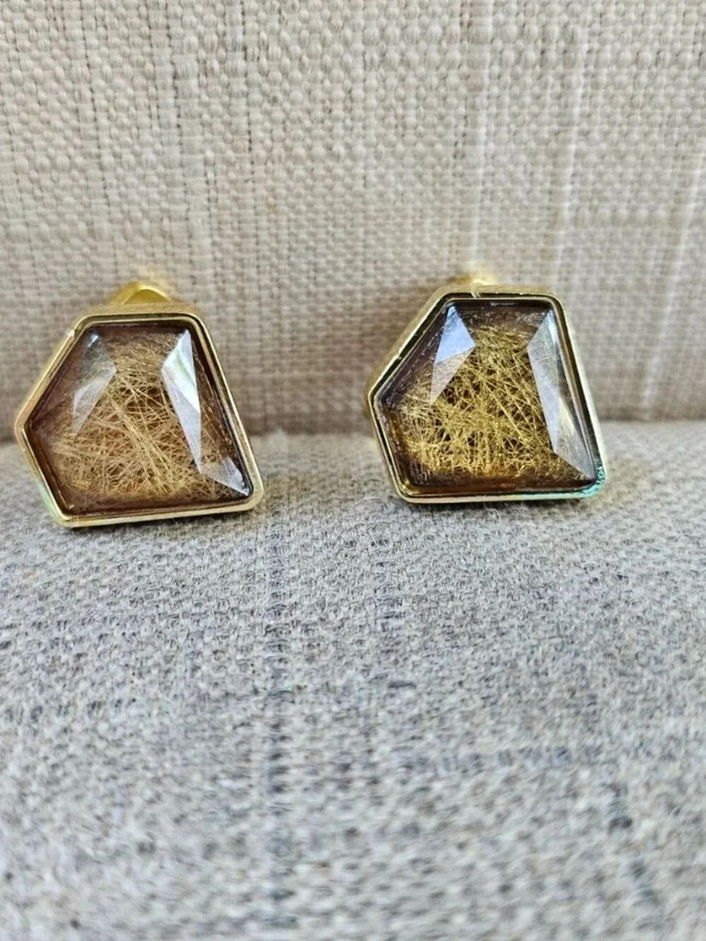 Men Dress Shirt Cuff Links Stud Diamond Shape Faux Stone Fashion Cufflink New